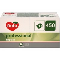Серветки Ruta Professional білі 1-шарові 24х24 (450 аркушів у пачці)
