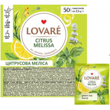 Чай ЗЕЛЕНИЙ  ІЗ МЕЛІСОЮ LOVARE CITRUS MELISSA У ПАКЕТИКАХ 50 шт/уп