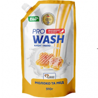 Крем-мило (мыло жидкое) рідке Pro Wash молоко та мед 910г Крем-мило (мыло жидкое) рідке Pro Wash молоко та мед 910г