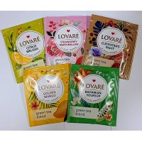 Чай зелений асорти в пакетиках по 2 гр Lovare (50 пакетиків)