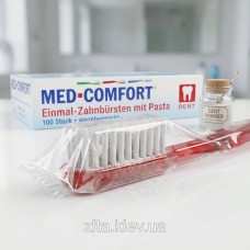 Зубная щетка с сухой зубной пастой MedComfort одноразовая для гостиниц и HoReCa Зубная щетка с сухой зубной пастой MedComfort одноразовая для гостиниц и HoReCa
