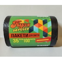 Пакеты для мусора Кузя Service 35 л 100 шт/рул (323 г) 