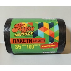 Пакеты для мусора Кузя Service 35 л 100 шт/рул (323 г) Пакеты для мусора Кузя Service 35 л 100 шт/рул (323 г)