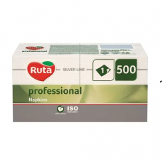 Серветки паперові Ruta Professional білі 1-шарові, 24х24 см, 500 шт. в упаковці